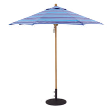 Galtech 531TK 9' African Teak Wood Pulley Lift Outdoor Market Umbrella