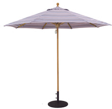 Galtech 531TK 9' African Teak Wood Pulley Lift Outdoor Market Umbrella