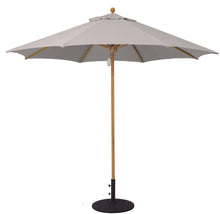 Galtech 531TK 9' African Teak Wood Pulley Lift Outdoor Market Umbrella