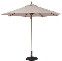 Galtech 531TK 9' African Teak Wood Pulley Lift Outdoor Market Umbrella