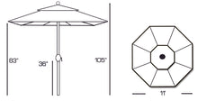 11' Teak Outdoor Market Umbrella with Crank