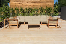 5 pc Laguna Teak Deluxe Sofa Deep Seating Group with Ottoman. Sunbrella Cushion