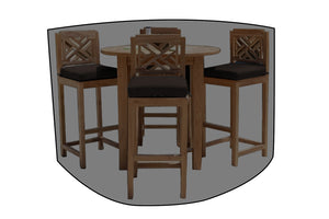 5 pc Monterey Teak Bar with 40" Round Bar Table WeatherMAX Outdoor Weather Cover