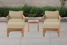 5 pc Monterey Teak Club Chair Chat Group. Sunbrella Cushion.