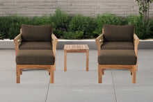 5 pc Monterey Teak Club Chair Chat Group. Sunbrella Cushion.