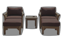 5 pc Monterey Teak Club Chair Chat Group WeatherMAX Outdoor Weather Cover