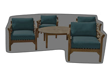 5 pc Monterey Teak Deep Seating Set with 52" Chat Table WeatherMAX Outdoor Weather Cover