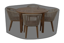 5 pc Westlake Rope & Teak Outdoor Dining Set with 48" Round Table WeatherMAX Outdoor Weather Cover