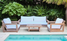 5 pc Chatsworth Teak Deep Seating Deluxe Sofa with 24"x42" Coffee Table. Sunbrella Cushion