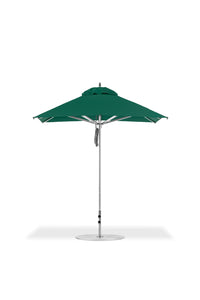 Frankford 864CAM 7.5' x 7.5' Square Greenwich Pulley Lift Aluminum Market Umbrella
