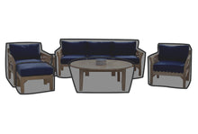 6 pc Monterey Teak Seating Group with 52" Chat Table WeatherMAX Outdoor Weather Cover