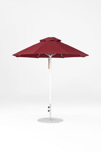Frankford 464FMC 7.5'x7.5' Square Monterey Crank Lift Fiberglass Market Umbrella- No Tilt