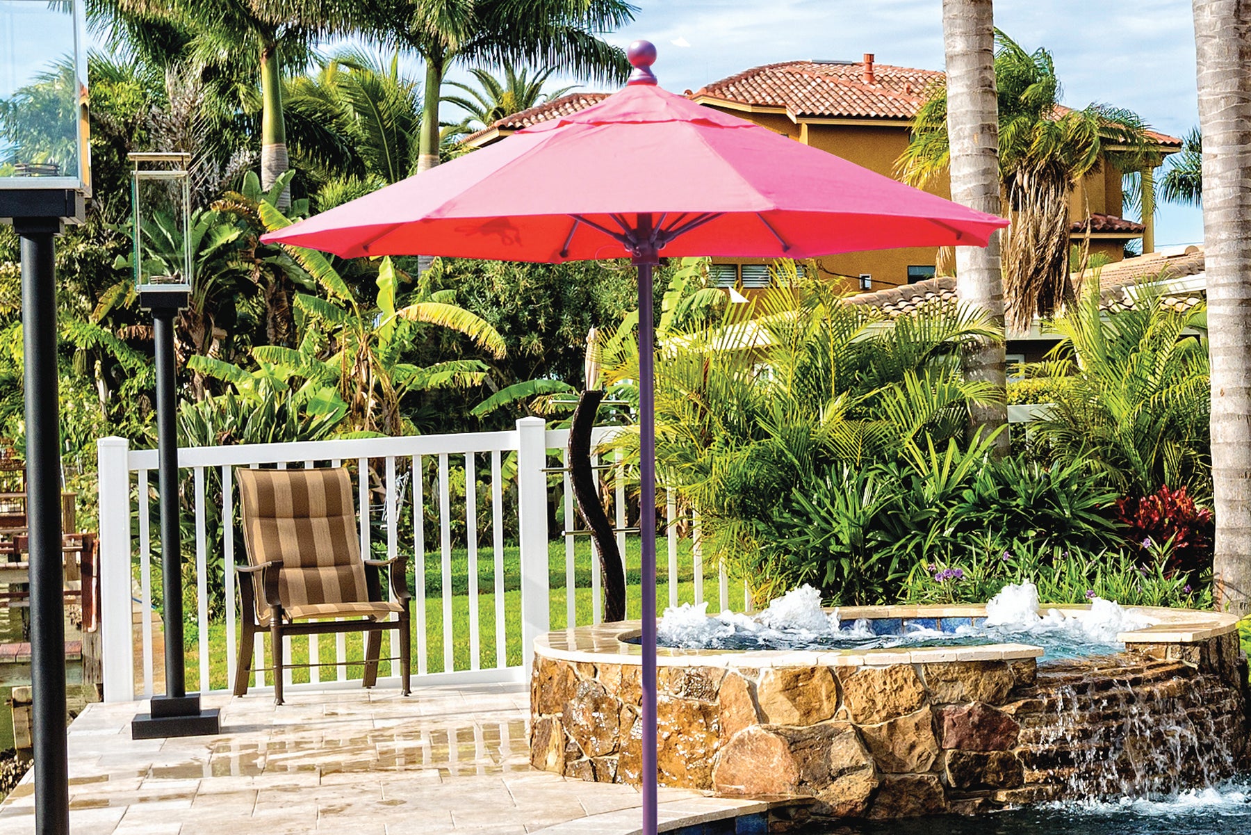 commercial patio market umbrella Galtech 715 6' Commercial Manual Lift Outdoor Market Umbrella – Willow Creek Designs