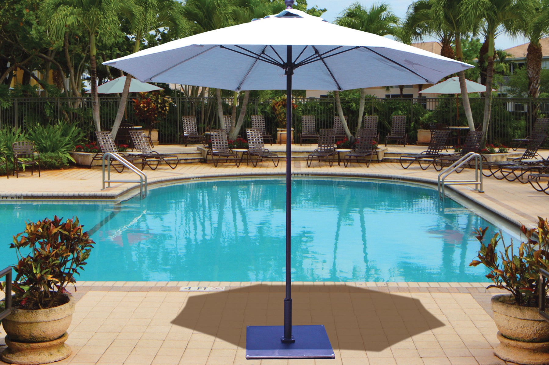 galtech sunbrella patio umbrella Galtech 735 9' Commercial Manual Lift Outdoor Market Umbrella – Willow Creek Designs