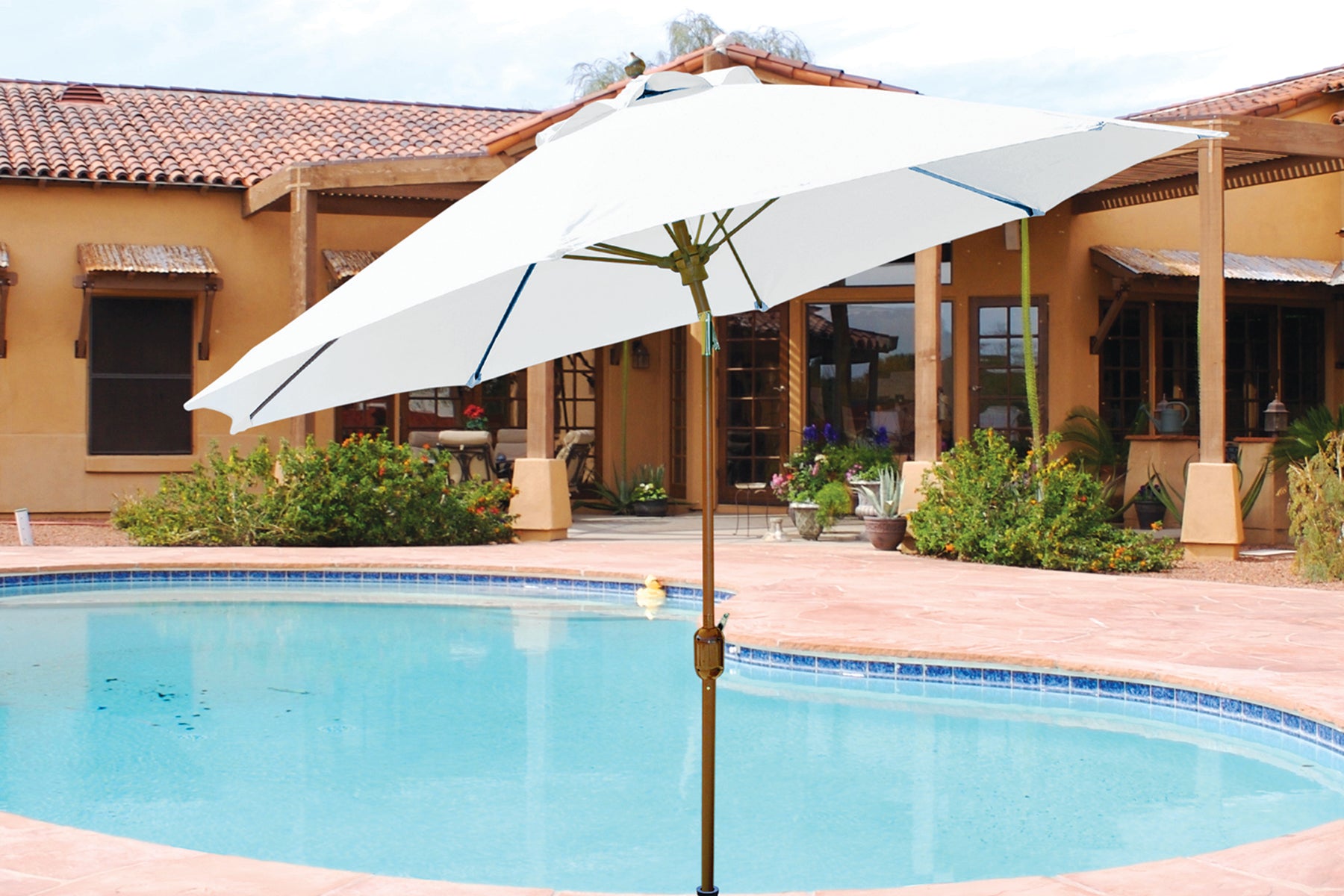 galtech auto-tilt patio umbrellas Galtech 736 9' Standard Auto Tilt Outdoor Market Umbrella – Willow Creek Designs