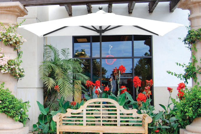 Galtech 772 3.5' x 7' Half Wall Rectangle Aluminum Umbrella