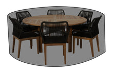 7 pc Beverly Rope & Teak Outdoor Dining Set with 60 Round Table WeatherMAX Outdoor Weather Cover