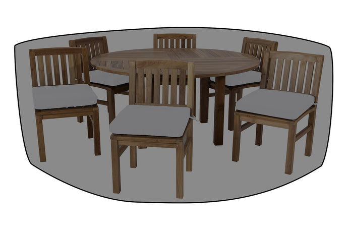 7 pc Huntington Teak Armless Dining Set with 60