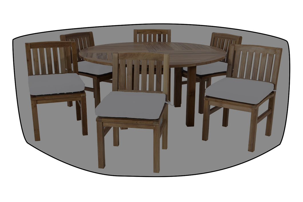 7 pc Huntington Teak Armless Dining Set with 60