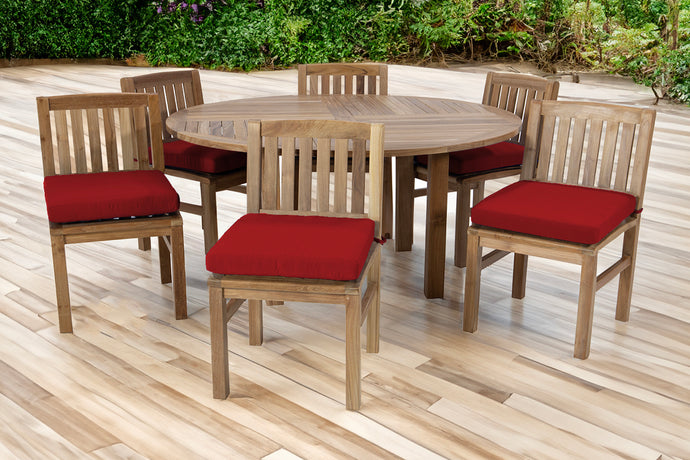 7 pc Huntington Teak Armless Dining Set with 60