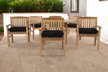 7 pc Huntington Teak Arm Dining Set with 60" Round Dining Table
