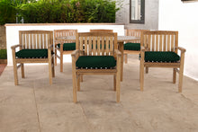 7 pc Huntington Teak Arm Dining Set with 60" Round Dining Table