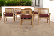 7 pc Huntington Teak Arm Dining Set with 60" Round Dining Table