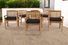 7 pc Huntington Teak Arm Dining Set with 60" Round Dining Table