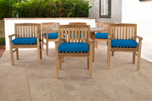 7 pc Huntington Teak Arm Dining Set with 60" Round Dining Table