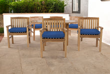 7 pc Huntington Teak Arm Dining Set with 60" Round Dining Table