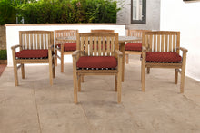 7 pc Huntington Teak Arm Dining Set with 60" Round Dining Table