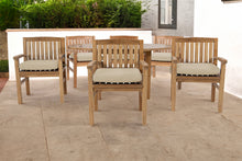 7 pc Huntington Teak Arm Dining Set with 60" Round Dining Table