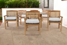 7 pc Huntington Teak Arm Dining Set with 60" Round Dining Table