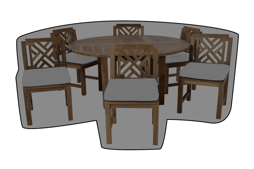 7 pc Monterey Teak Armless Dining Set with 60