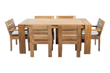7 pc Pacific Teak Dining Set with 42" x 72" Rectangular Dining Table - 2x Arm 4x Armless