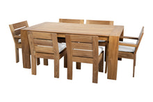 7 pc Pacific Teak Dining Set with 42" x 72" Rectangular Dining Table - 2x Arm 4x Armless