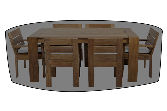 7 pc Pacific Teak Dining Set with 42