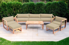 7 pc Venice Teak Deluxe Sofa Deep Seating Set with Coffee Table. Sunbrella Cushion.