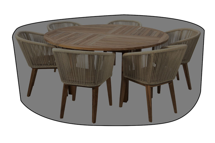 7 pc Westlake Rope & Teak Outdoor Dining Set with 60