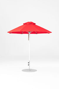 7.5'x7.5' Square Monterey Pulley Lift Fiberglass Market Umbrella