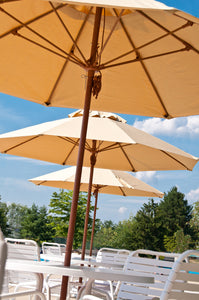 7.5' Monterey Pulley Lift Fiberglass Market Umbrella