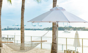 7.5' Monterey Pulley Lift Fiberglass Market Umbrella