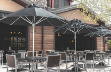 Frankford 854CAM 9' Greenwich Pulley Lift Aluminum Market Umbrella