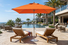 Frankford 864FMA-SQ 7.5' Square Monterey Crank Lift Auto Tilt Fiberglass Market Umbrella
