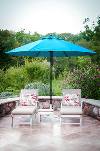 Frankford 864FM 11' Monterey Pulley Lift Fiberglass Market Umbrella