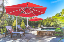 Frankford 868ARU 11' Aurora Aluminum Crank Lift Cantilever Outdoor Market Umbrella