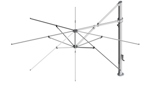 Frankford 883ECU 10' x 10' Square Eclipse Crank Lift Cantilever Outdoor Market Umbrella