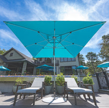 Frankford 882CAM 8.5' x 11'' G-Series Greenwich Pulley Lift Giant Aluminum Market Umbrella