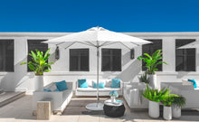 Frankford 883FM 8.5' x 11' G-Series Monterey Pulley Lift Giant Fiberglass Market Umbrella