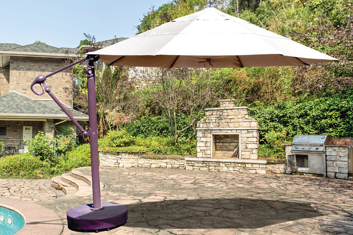 Galtech 899 13' Lift and Tilt Cantilever Aluminum Outdoor Market Umbrella